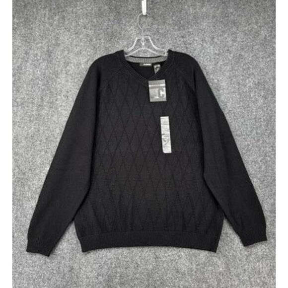 Claiborne Black Men’s Pullover Sweater Size XL Long Sleeve Preppy NWT - Picture 1 of 11